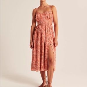 Abercrombie Ruched Chiffon Midi Dress size XS